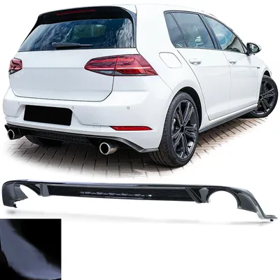 Für VW Golf 7 VII 17-21 mit GTI Stoßstange Heckdiffusor Diffusor SCHWARZ GLANZ in der Farbe SCHWARZ von Carparts-Online GmbH