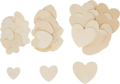 Produktbild von VBS Streuteile Herz "Lina", Ø 3 / 4 / 5,5 cm, 60 Stück, Holz
