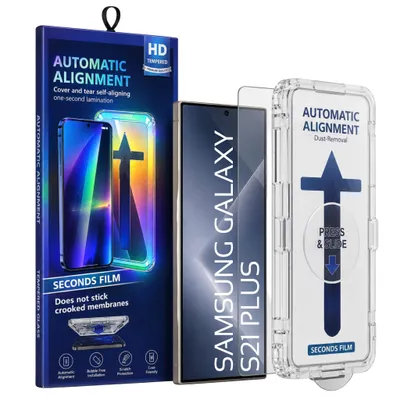 Produktbild von Panzerfolie Displayschutz Hartglas für Samsung Galaxy S21 Plus + Anbringhilfe