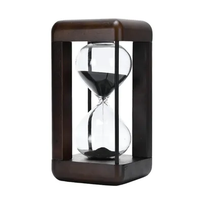 Produktbild von Sanduhr 60 Minuten groß 22cm Glas Holzrahmen Timer Dekoration für Büro Wohnzimmer Schreibtisch Geschenk