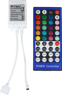 Obrázok produktu pre RGB ovládač pre LED pásky vrátane diaľkového ovládania, RGB+biela