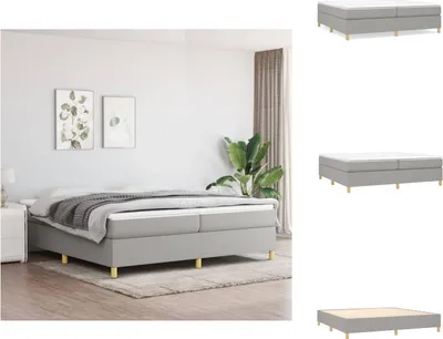 Obrázok produktu pre vidaXL Box spring bed light grey 200x200 cm fabric - Postele a rámy postelí