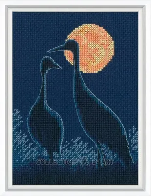 Imagen del producto de Kit de bordado a punto de cruz "Luna llena", 12x15,5 cm