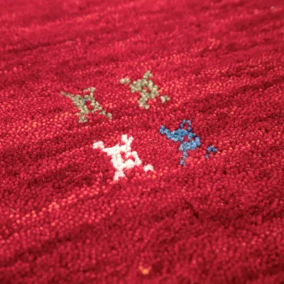 Produktbild von TT Home Teppich Rot Wohnzimmer Handgewebt Wolle Gabbeh Stil Ethno Muster Weich Flauschig Größe 80x150 cm