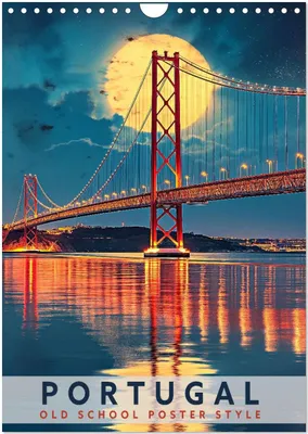 Produktbild von Portugal - Old School Poster Style (Wandkalender 2026 DIN A4 hoch), CALVENDO Monatskalender