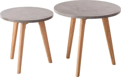Produktbild von home24 Beistelltisch-Set - 2-teilig - Eiche teilmassiv