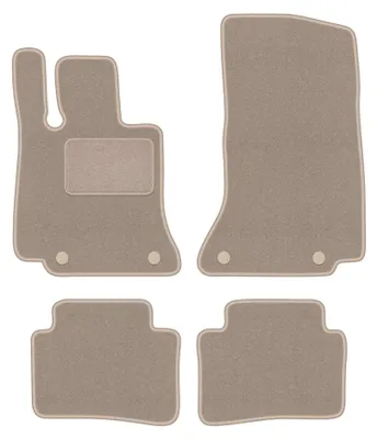 Image de Tapis de sol en moquette pour Mercedes C-Klasa W206 2021- (berline/break) – jeu 4 pièces, beiges, sur mesure – Wielganizator LUX