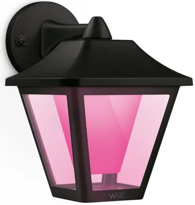 Produktbild von WiZ Wandleuchte Classic, Intelligente Wandleuchte, Wi-Fi/Bluetooth, Schwarz, Wi-Fi 4 (802.11n), 802.11b, 802.11g, LED, Metall, Kunststoff