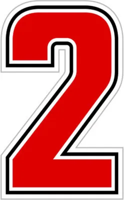 Image de Numéro "2" Sic Rouge h 6.3 cm