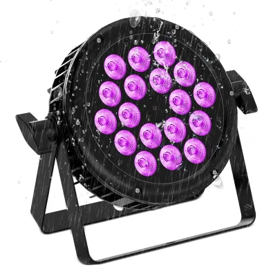 Image de Projecteur LED PAR - Éclairage de scène DMX - 80 W - RGBW - Étanche - 220 V - Prise européenne