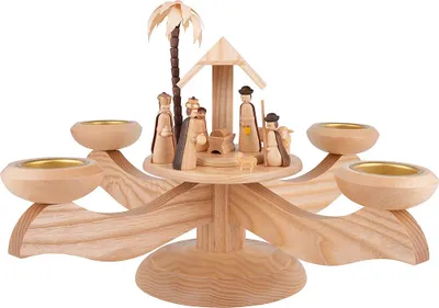 Produktbild von Adventsleuchter Christi Geburt natur (20cm) von Albin Preissler