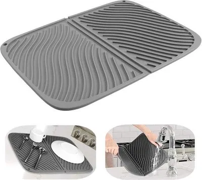 Immagine prodotto di Tappetino in silicone resistente al calore per lavello da cucina, ideale per asciugare rapidamente e proteggere la superficie