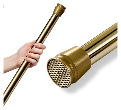 Produktbild von Teleskopstange ohne Bohren, Duschvorhangstange, Klemmstange, Gardinenstange, ausziehbar (gold - glänzend 70-120 cm)