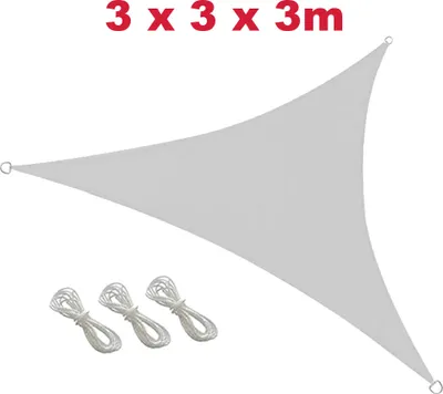 Produktbild von Trade-Shop Sonnensegel / Sonnenschutz / Schattensegel / Sonnendach PES 3x3x3m dreieckig robust reißfest mit UV-Schutz für Garten Pool Terrasse Balkon
