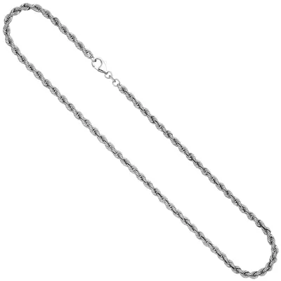Produktbild von 4,3mm Kordelkette Kette Halskette Halsschmuck aus 925 Silber rhodiniert 45cm
