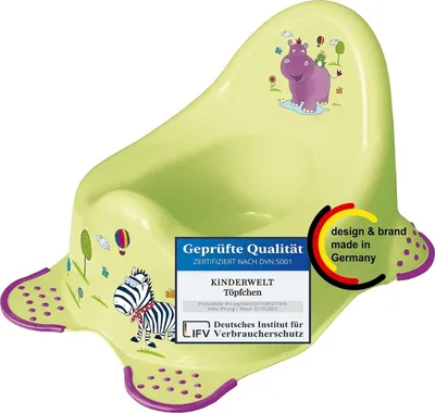 Produktbild von Töpfchen Hippo grün für Babys und Kinder stabiler Babytopf mit Anti-Rutsch-Funktion