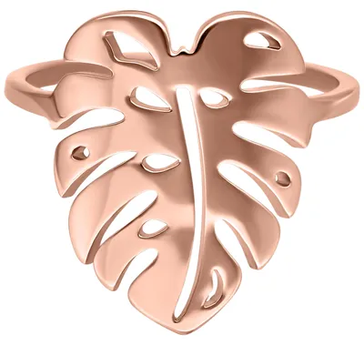 Produktbild von Wildcat Ring - Monstera Leaf Ring - Roségold, 17,0 mm - Chirurgenstahl 316L - wasserfest, langlebig, hautverträglich, Roségold