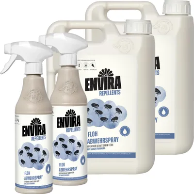 Produktbild von Envira Floh Abwehrspray mit Nachfüllpack 2x2L+2x500ml