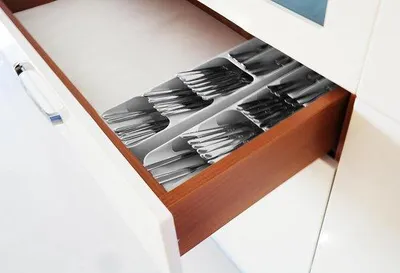 Produktbild von Famanu Besteckorganizer für die Küchenschublade - 5 Fächer, Weiß