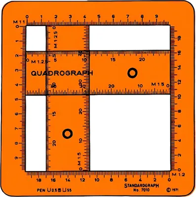 Produktbild von Standardgraph Schablone Quadrograph Quadrate/ Rechtecke 2-68 mm