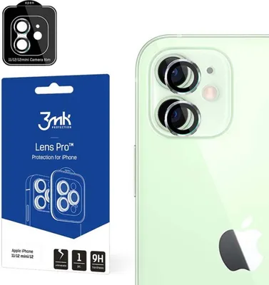 Produktbild von 3mk Hybridglas Lens Protection Pro für Apple iPhone 11/12 mini/12Kamera Objektiv Kameralinse 0,04mm 9H