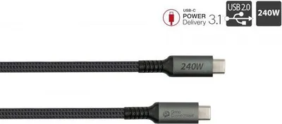 Obrázok produktu pre Alcasa 2240-CCT005A, 2 m, USB C, USB C, USB 2.0, Čierna
