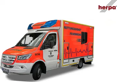 Produktbild von Herpa MB Sprinter 18 RTW Fahrtec RTW Feuerwehr Menden 944601