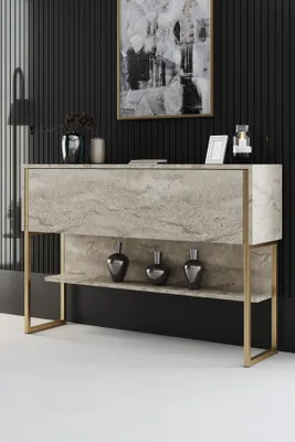 Produktbild von Skye Decor, Luxe - Travertine, Gold, Kommoden, Travertin, 120 x 80 x 30 cm