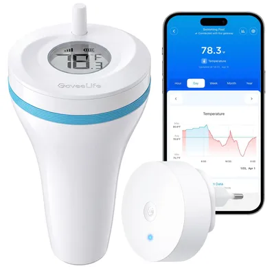Produktbild von Schwimmbadthermometer Wasserthermometer - Drahtlos - Schwimmend - P2 - Weiß - Für Pool und Teich
