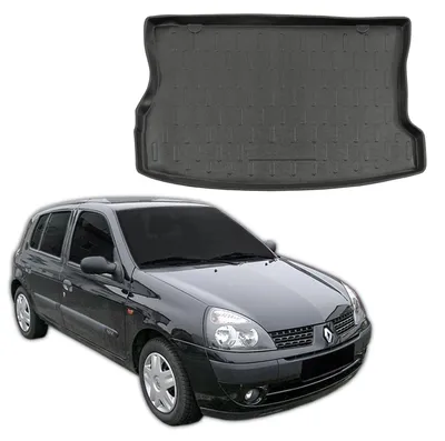 Produktbild von SCOUTT | Kofferraumwanne Laderaumwanne Kompatibel mit Renault Clio 3 / 5D Hatchback 1999-2006, mit Hoher Rand, Kofferraum-Schutzmatte, Geriffelt, Aufrollbar, Schwarz