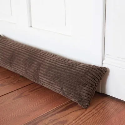 Produktbild von 4L Textil Zugluftstopper für Türen und Fenster aus Cord, Luftzugstopper, waschbar bei 40 °C, Ø ca. 10 cm, 90 cm, Braun