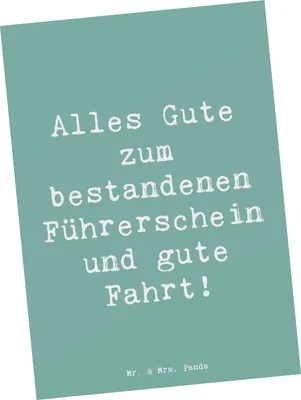 Produktbild von Mr. & Mrs. Panda Postkarte Spruch Erste Erfahrungen im Straßenverkehr - Meeresbrise - Geschenk, Trost, Ansichtskarten, Postkarten, neuen, Grußkarte, Zuversicht, Vertrauem