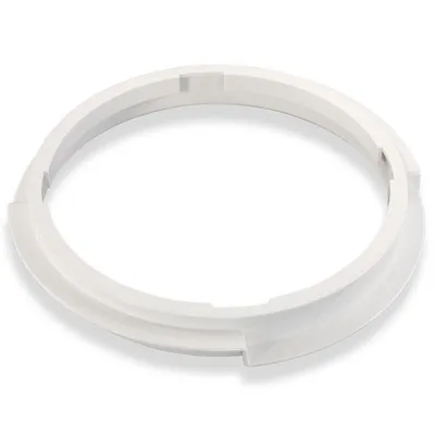 A white plastic ring-shaped product is shown against a white background.