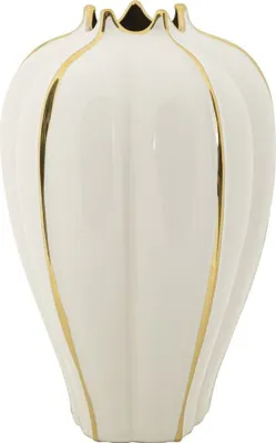 Immagine prodotto di Vaso di Vetroceramica Mauro Ferretti, bianco e oro, 21x40 cm