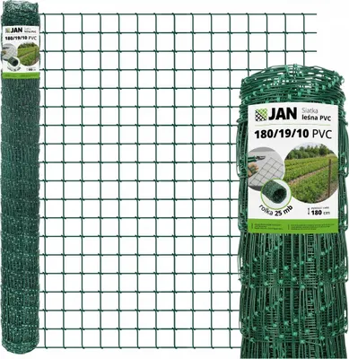 Produktbild von Forstzaun - Wildzaun - 180/19/10 Gruen, 180 cm Hoehe, Feuerverzinkt + PVC Beschichtet, 25 m Rolle, 19 Horizontaldraehte, Wildschutzzaun