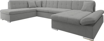 Produktbild von MIRJAN24 Ecksofa Bergen mit Bettkasten, Regulierbare Armlehnen, U-Form Schlafsofa vom Hersteller (Farbe: Rico 12, Seite: Rechts)