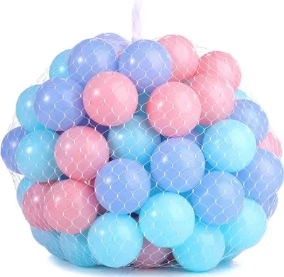 Image de 100 pièces Pit Balls Balles pour enfants (plastique résistant à la pression, grand format, 7 cm, sans phtalate ni BPA), Macaron
