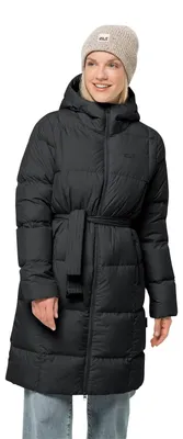 Produktbild von Warmer Daunenmantel mit integriertem Gürtel, black, XXL