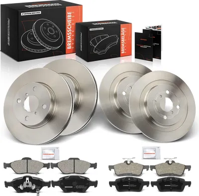 Immagine prodotto di Frankberg 4x dischi freno 8x pastiglie freno asse anteriore asse posteriore per Daihatsu Charade VIII Toyota Yaris