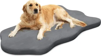 Produktbild von COSTWAY Orthopädisches Hundebett, Hundekissen waschbar, Memory Foam Hundematte mit abnehmbarem Bezug, rutschfest, wasserdicht, für große, mittelgroße Hunde (Grau, Geometrisch)