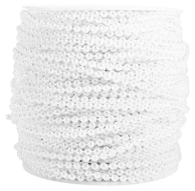 Produktbild von Perlenschnur 50m Rolle 3mm Weiß für Dekorationen