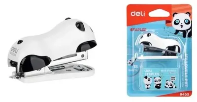 Imagen del producto de Grapadora para hasta 15 hojas, grapas de 10 mm, color blanco, marca DELI