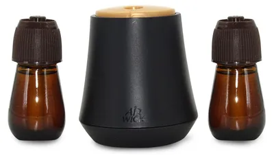 Produktbild von Air Wick Sofortige Harmonie, Diffusor für ätherische Öle mit 2 Nachfüllpackungen, Duft Lavendel und Glockenblumen, 2 x 20 ml, inklusive 3 AA-Batterien