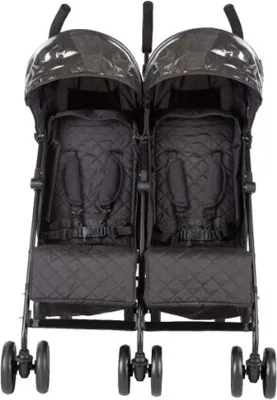 Produktbild von X Adventure Zwillingsbuggy / Duo Buggy / Doppel-Kinderwagen / Geschwisterwagen - leichtes Aluminium-Gestell - zwei verstellbare Rückenlehnen - Schwarz