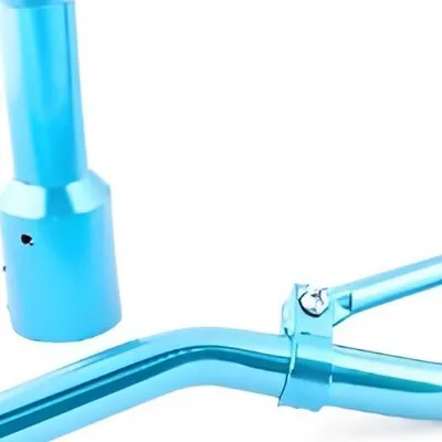 Zdjęcie produktu dla Kierownica zjazdowa Maxtuned z mocowaniem niebieska - anodowana, kompatybilna z Yamaha, MBK, Keeway, Generic