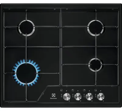 Zdjęcie produktu dla Płyta Electrolux EGS6424K Czarna Do zabudowy 60 cm Gazowa 4 pola