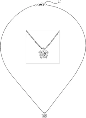 Produktbild von JOBO Collier Kette mit Anhänger 585 Gold Weißgold 1 Diamant Brillant 1,0 ct. 45 cm