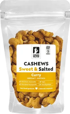 Produktbild von Cashews mit Curry, süß & salzig, Knabberei mit Suchtgefahr, 100g
