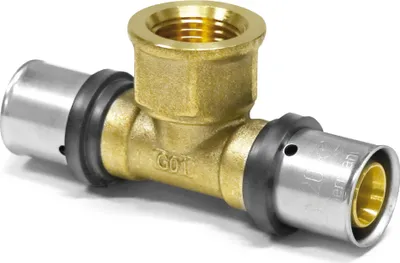 Produktbild von Pipetec Press-T-Stück für Alu-Verbundrohr 20 x 2 mm - 3/4" IG - 20 x 2 mm : 20 x 2 - 3/4 Zoll - 20 x 2 mm Größe: 20 x 2 - 3/4 Zoll - 20 x 2 mm