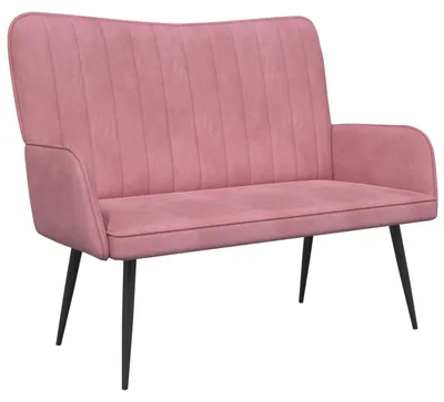 Obrázok produktu pre vidaXL Dvojmiestna pohovka ružová 115 x 61 x 87 cm zamat (V)